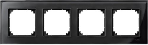 Рамка универсальная Schneider Electric Merten M-Elegance 4-м. стекло черный оникс  картинка